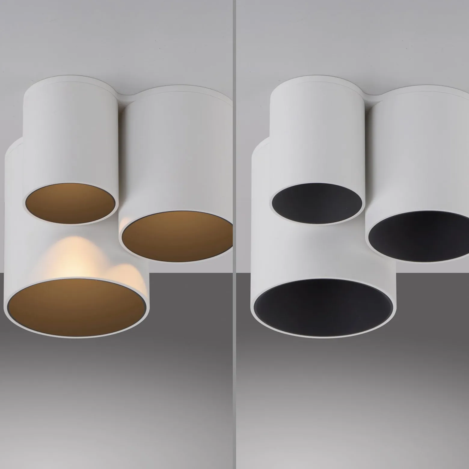 PURE Point -kylpyhuoneen LED-kattovalaisin, valkoinen, 18 cm, 3-lamppuinen, IP44