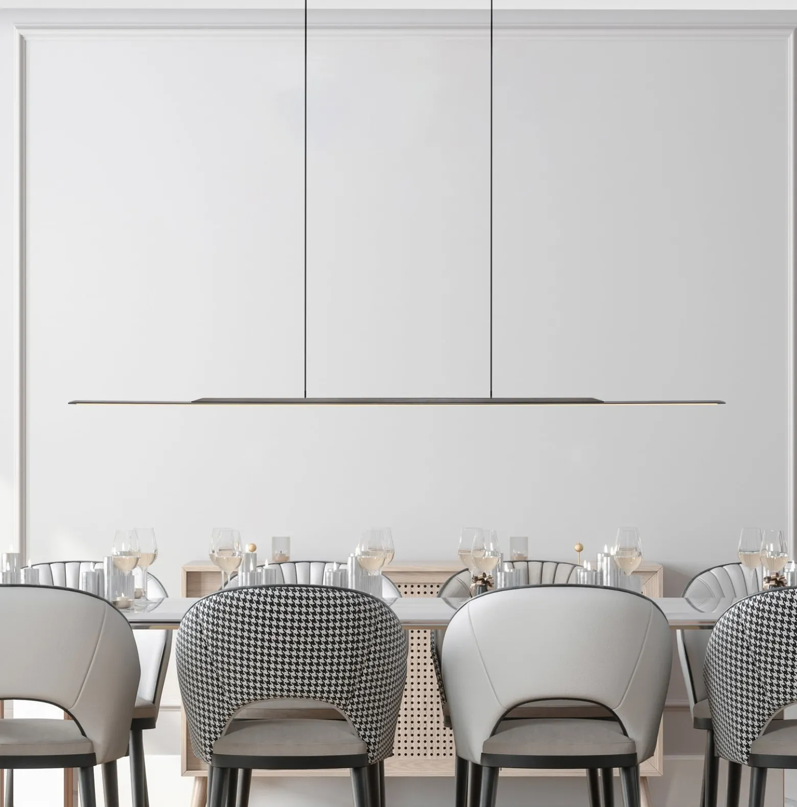 PURE Surface -LED-riippuvalaisin, harmaa, 160 cm, alumiini, 3 000 K