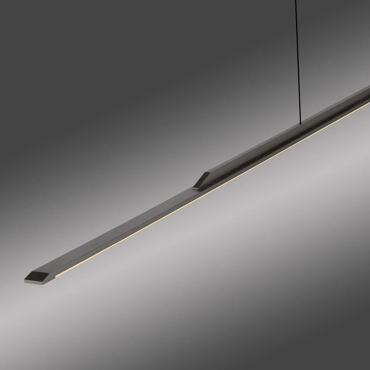 PURE Surface -LED-riippuvalaisin, harmaa, 160 cm, alumiini, 3 000 K