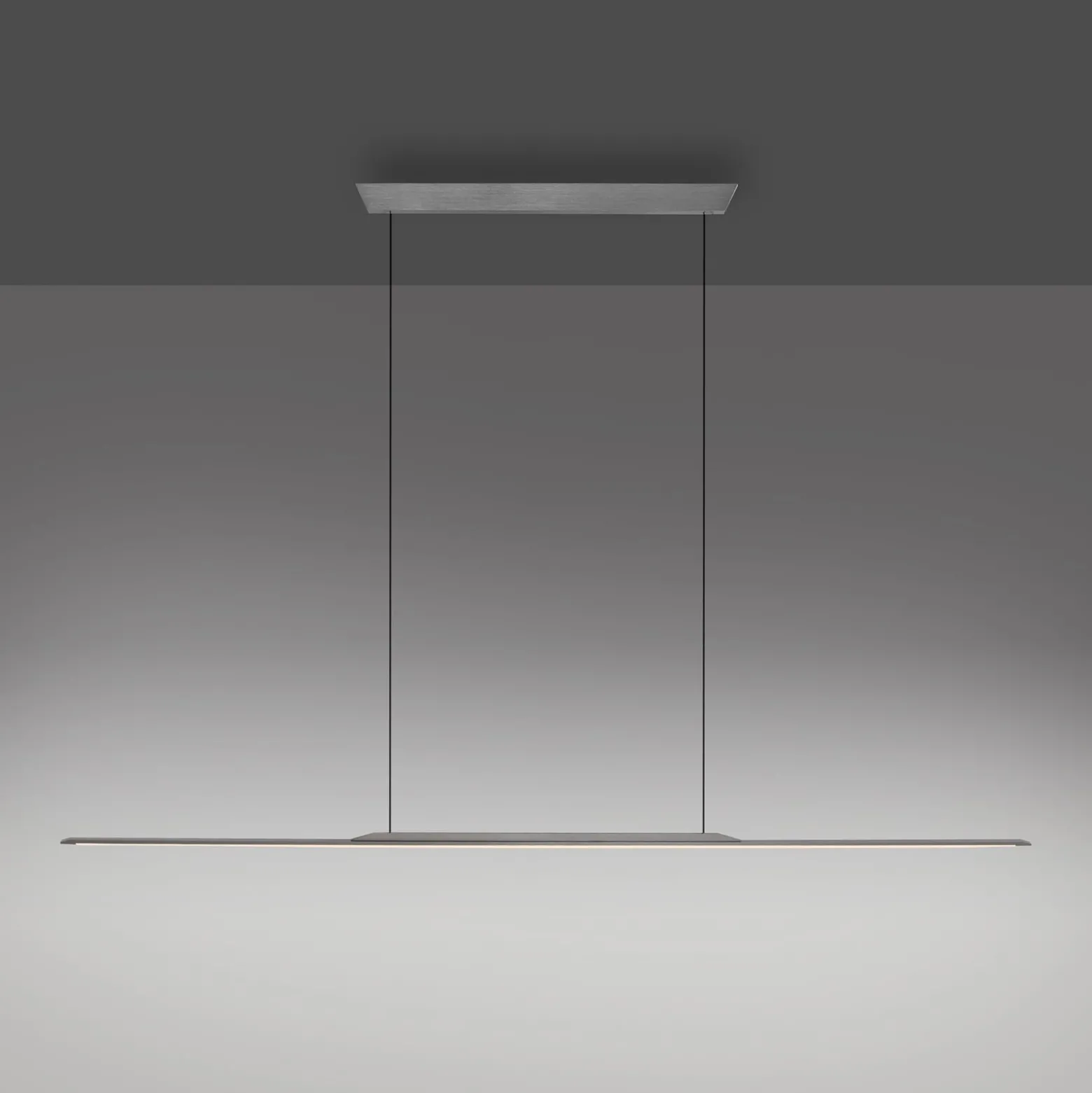 PURE Surface -LED-riippuvalaisin, harmaa, 160 cm, alumiini, 3 000 K