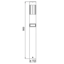 Pylväsvalaisin 475, ruostumaton teräs, korkeus 90 cm, liiketunnistin