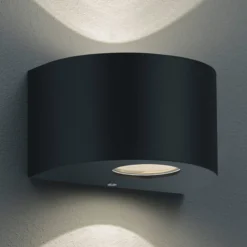 Pyöreä LED-ulkoseinälamppu Rosario, musta