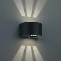 Pyöreä LED-ulkoseinälamppu Rosario, musta
