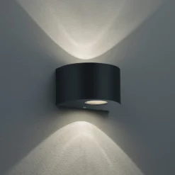 Pyöreä LED-ulkoseinälamppu Rosario, musta
