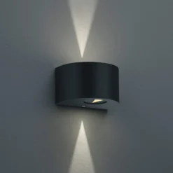 Pyöreä LED-ulkoseinälamppu Rosario, musta