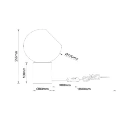 Pöytälamppu Davin, korkeus 26 cm, kermanvärinen/valkoinen, kivi/lasi