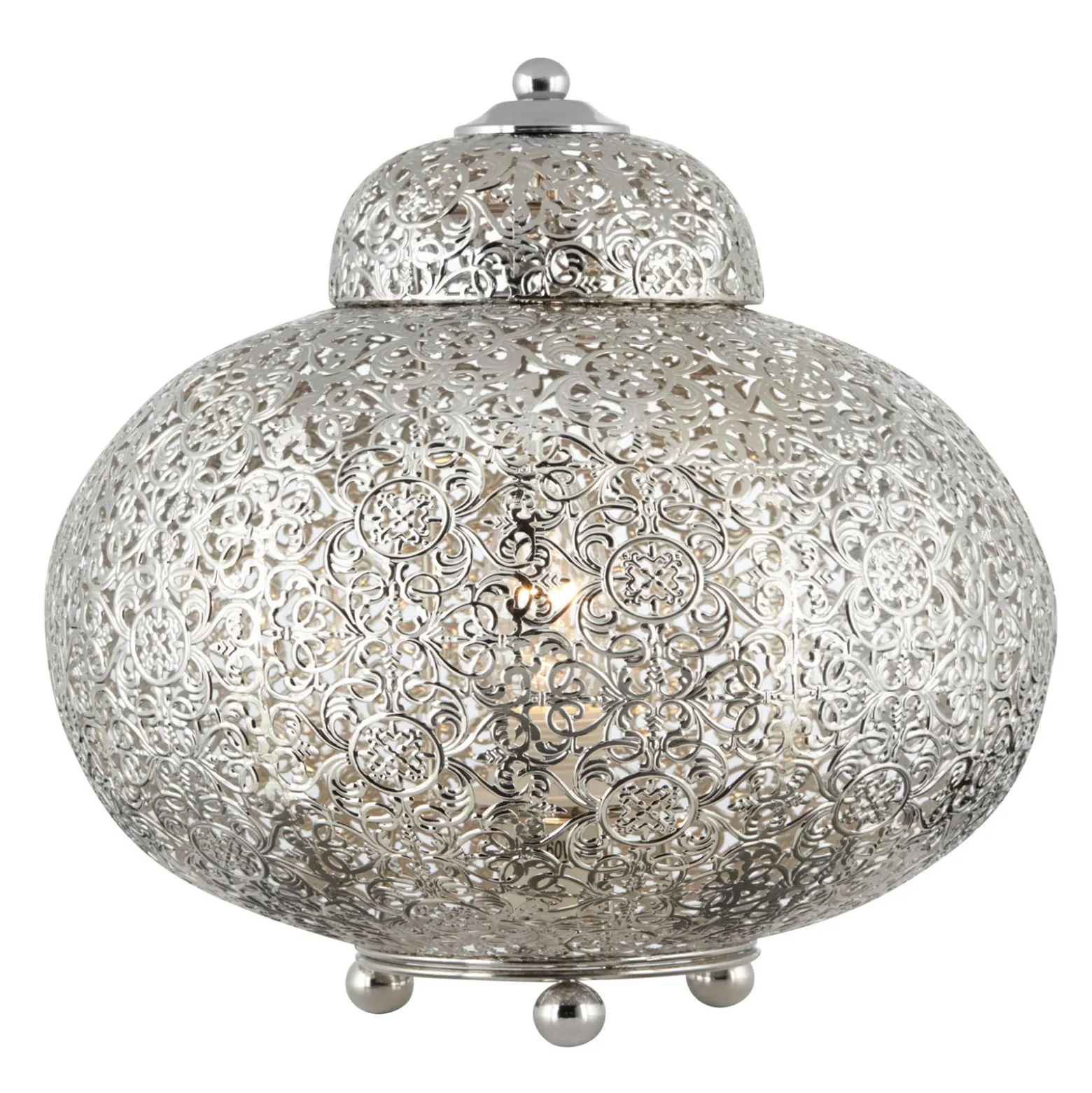 Pöytälamppu Moroccan Fretwork, nikkeli