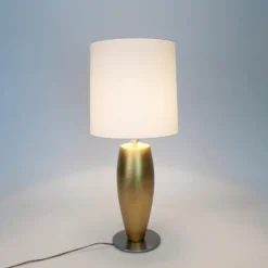 Pöytälamppu OMEGA SOTTILE, kulta/valkoinen, korkeus 80 cm, keraaminen, E27