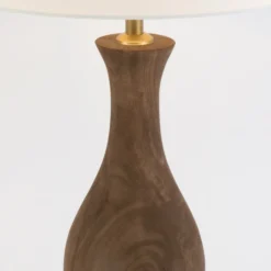 Pöytävalaisin ANTELAO, luonnonväri/écru, korkeus 45 cm, mangopuu, E27