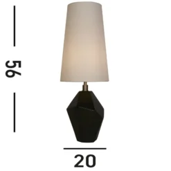 Pöytävalaisin Apex valkoinen/musta Korkeus 55,5 cm tekstiili/hartsi