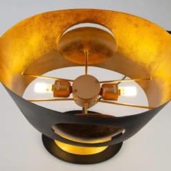 Pöytävalaisin AURORA OVAL, musta, korkeus 47 cm, metalli, 2x G9