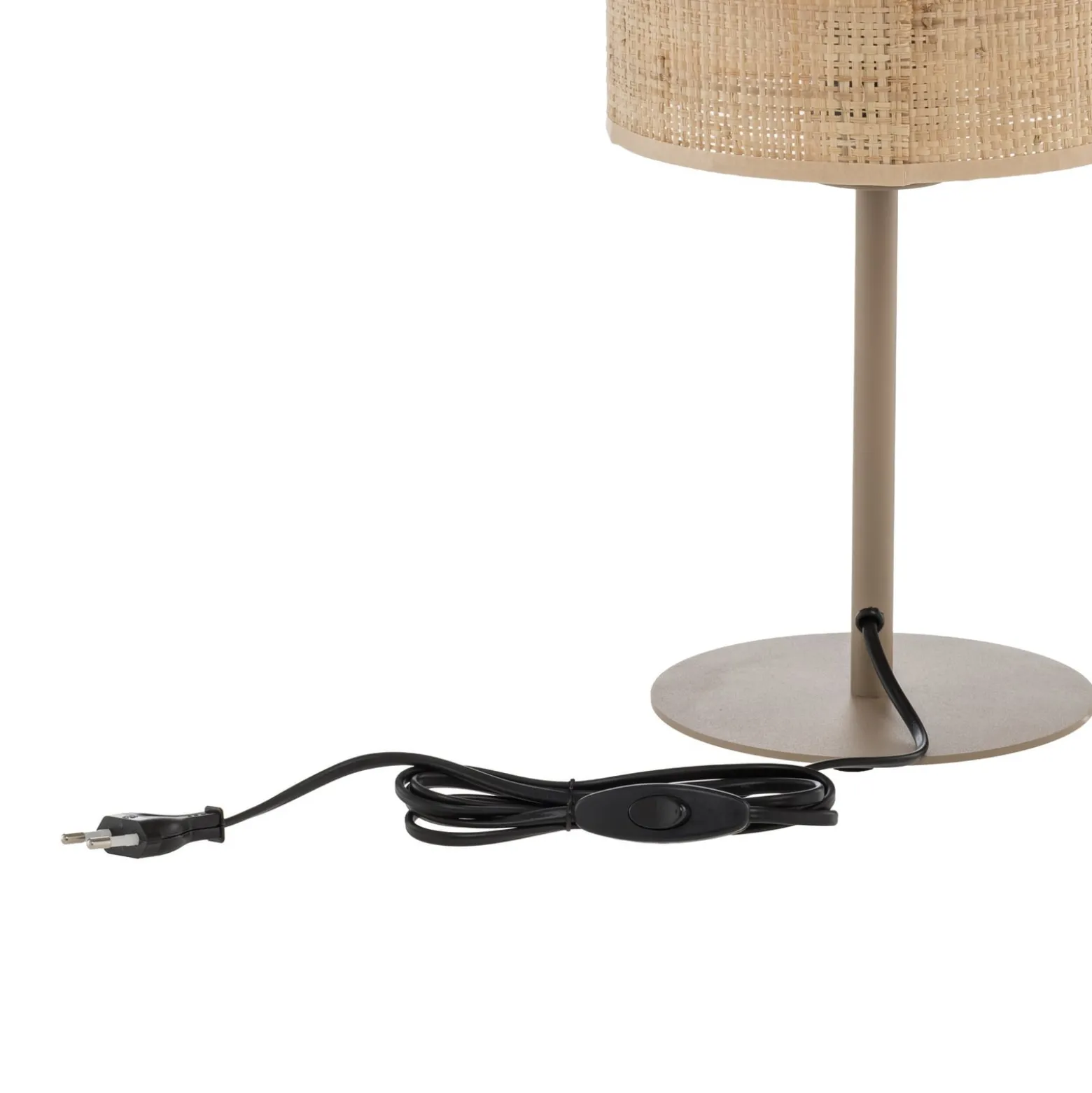 Pöytävalaisin Calma, beige, rafi, korkeus 38 cm, E27, E27