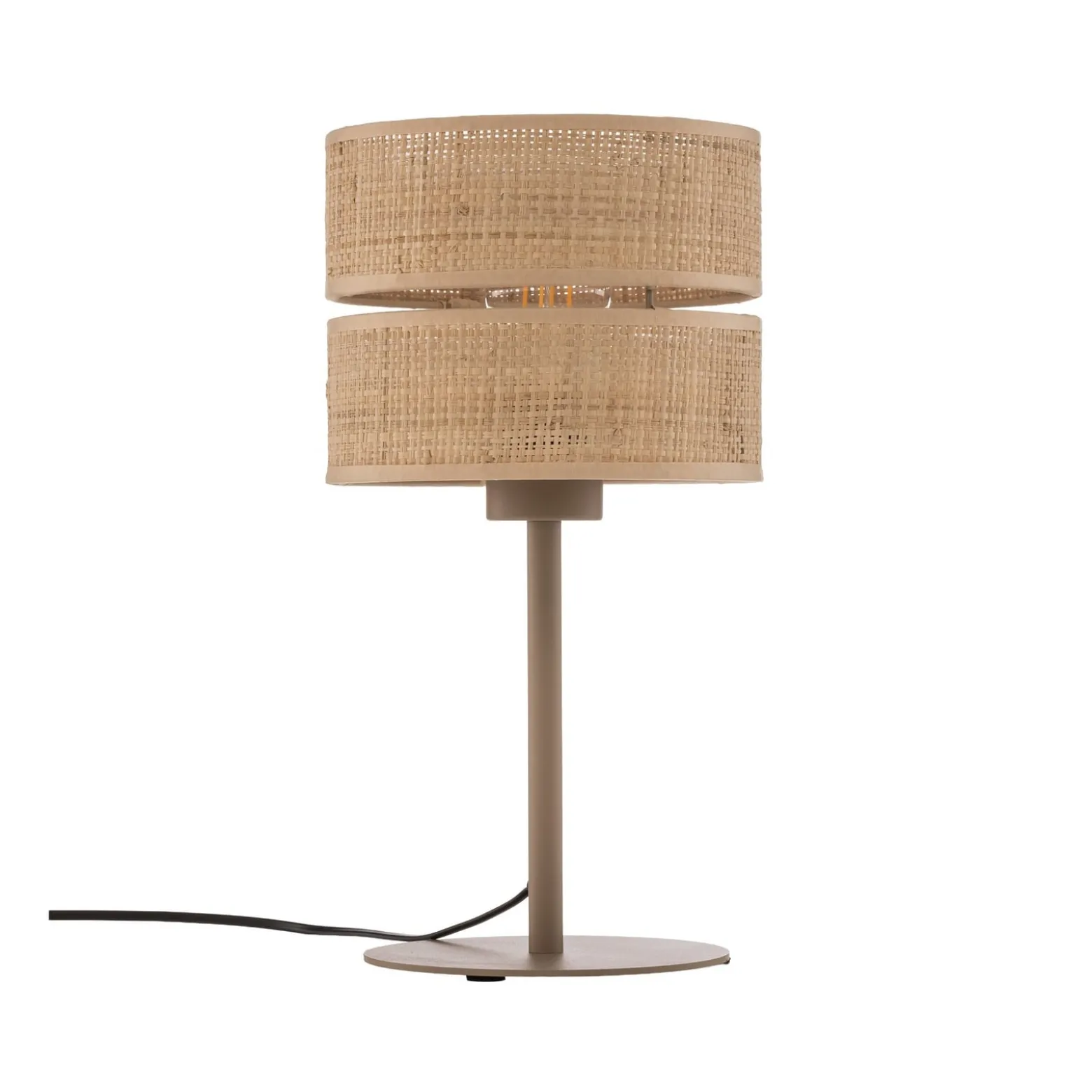 Pöytävalaisin Calma, beige, rafi, korkeus 38 cm, E27, E27