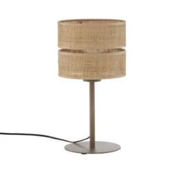Pöytävalaisin Calma, beige, rafi, korkeus 38 cm, E27, E27