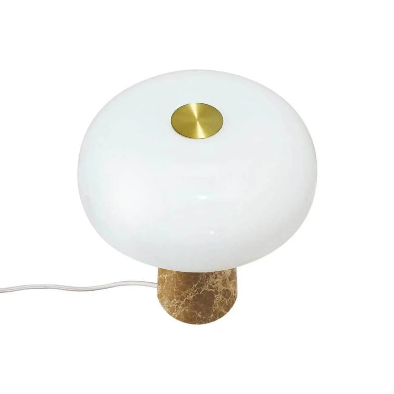 Pöytävalaisin Glossy, beige/valkoinen, korkeus 24 cm, marmori/lasi