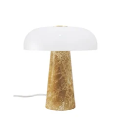 Pöytävalaisin Glossy, beige/valkoinen, korkeus 24 cm, marmori/lasi