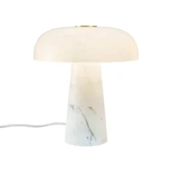 Pöytävalaisin Glossy, valkoinen, korkeus 24 cm, marmori/lasi
