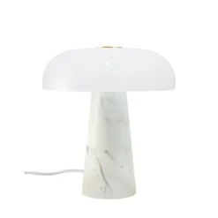 Pöytävalaisin Glossy, valkoinen, korkeus 24 cm, marmori/lasi