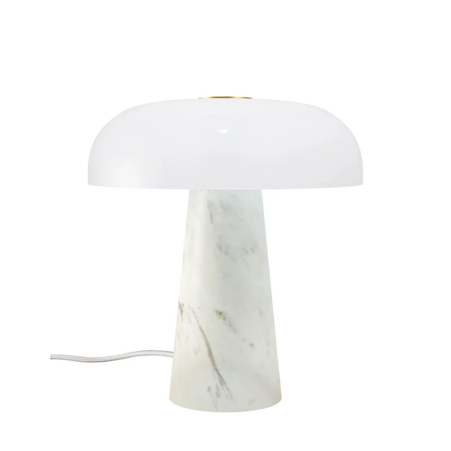 Pöytävalaisin Glossy, valkoinen, korkeus 24 cm, marmori/lasi