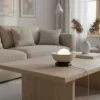 Pöytävalaisin Ozzy LN1, beige, teräs/lasi, korkeus 13 cm, G9