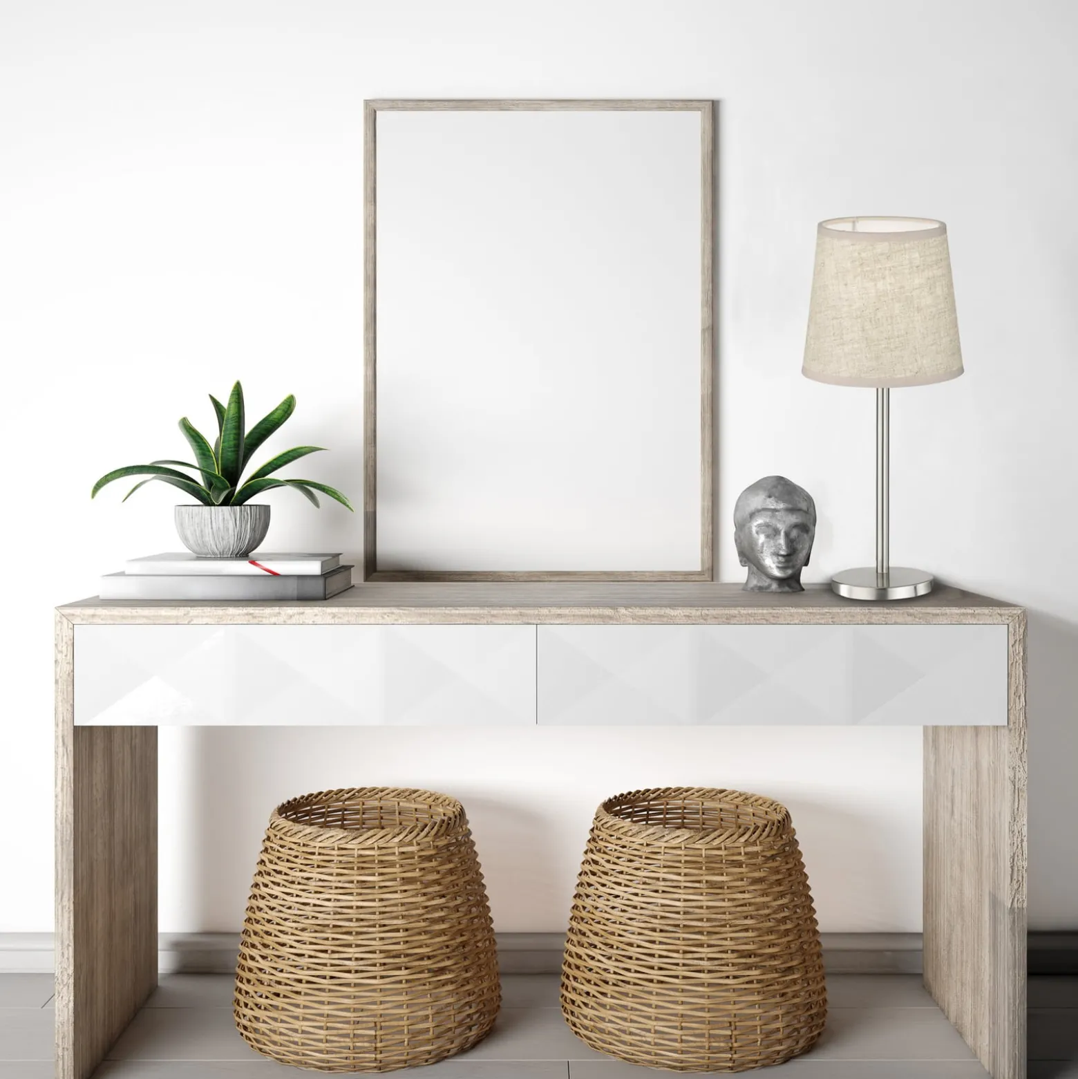 Pöytävalaisin Rimini, hiekka/nikkeli, tekstiili, korkeus 30 cm, E14
