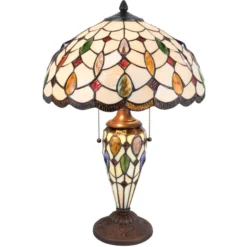 Pöytävalaisin 5182, värikäs tiffany-lasivarjostin