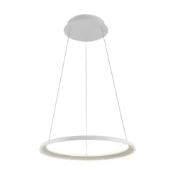 QUILLO-LED-riippuvalaisin, valkoinen, Ø 60 cm, metalli, Switchdim