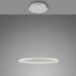 QUILLO-LED-riippuvalaisin, valkoinen, Ø 60 cm, metalli, Switchdim