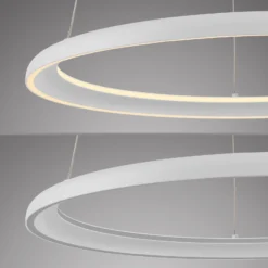 QUILLO-LED-riippuvalaisin, valkoinen, Ø 60 cm, metalli, Switchdim