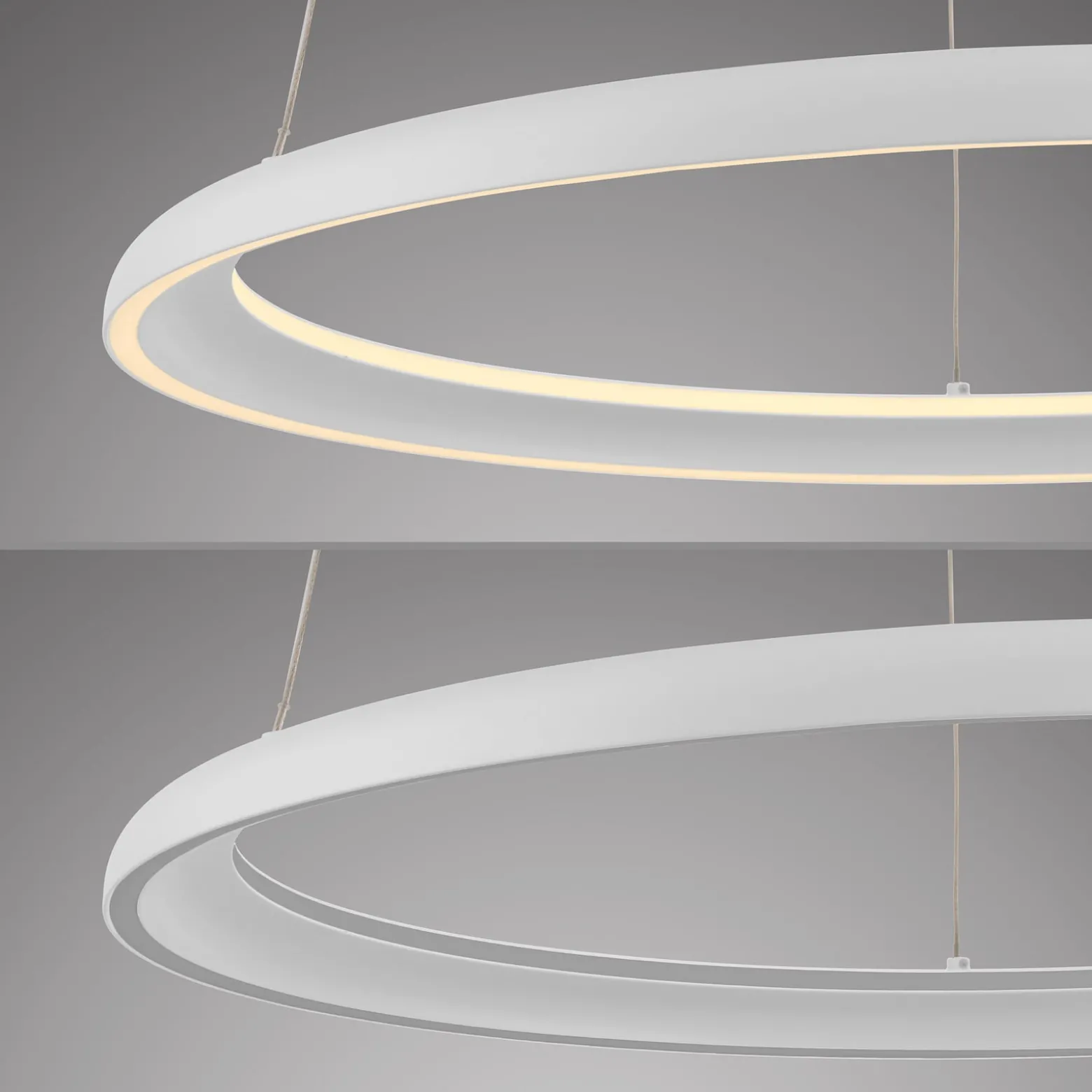 QUILLO-LED-riippuvalaisin, valkoinen, Ø 60 cm, metalli, Switchdim