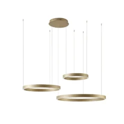 Quitani Aureon LED-riippuvalaisin, kulta, Ø 80 cm, himmennettävä, CCT