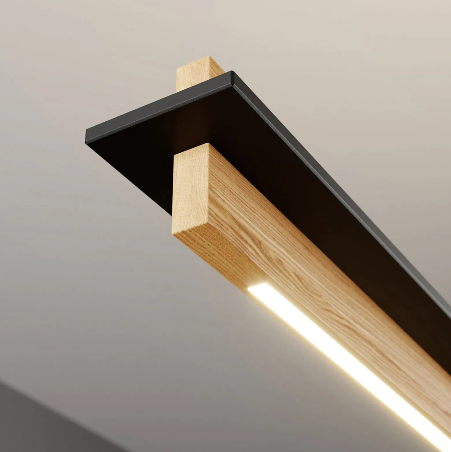 Quitani LED-riippuvalaisin Lexa, tammi/musta, pituus 118 cm