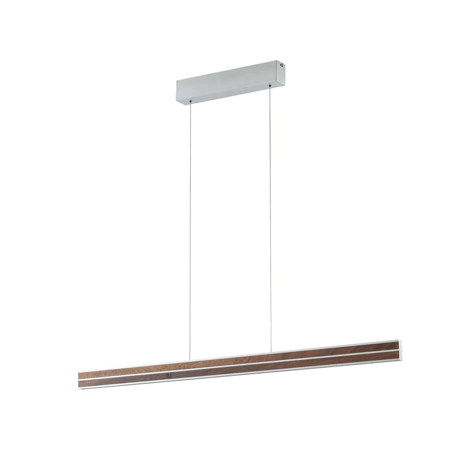 Quitani LED-riippuvalaisin Lisene, pähkinä/hopea, CCT 117 cm, himmennettävä