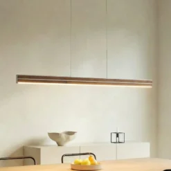 Quitani LED-riippuvalaisin Lisene, pähkinä/hopea, CCT 117 cm, himmennettävä