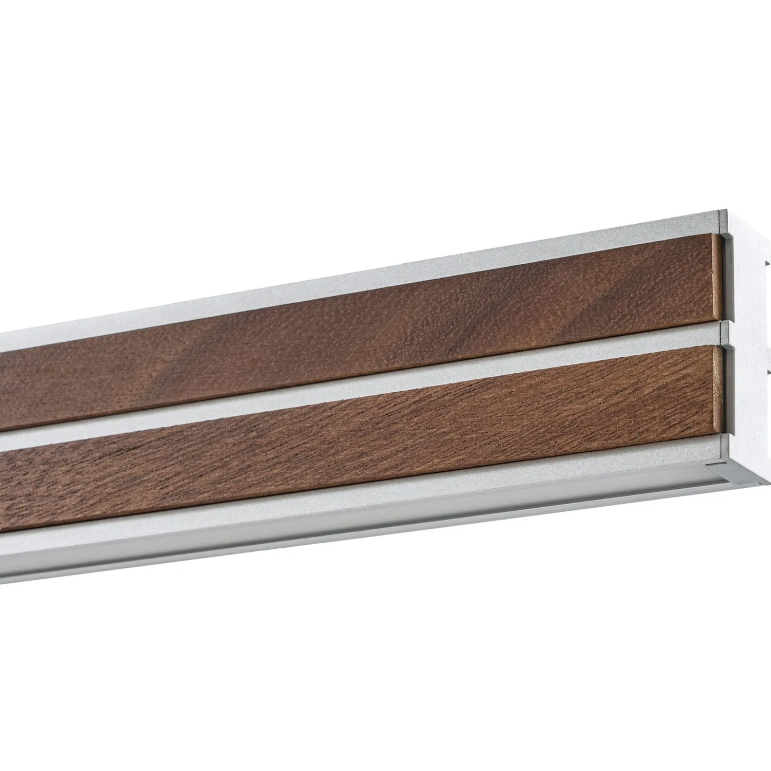 Quitani LED-riippuvalaisin Lisene, pähkinä/hopea, CCT 117 cm, himmennettävä