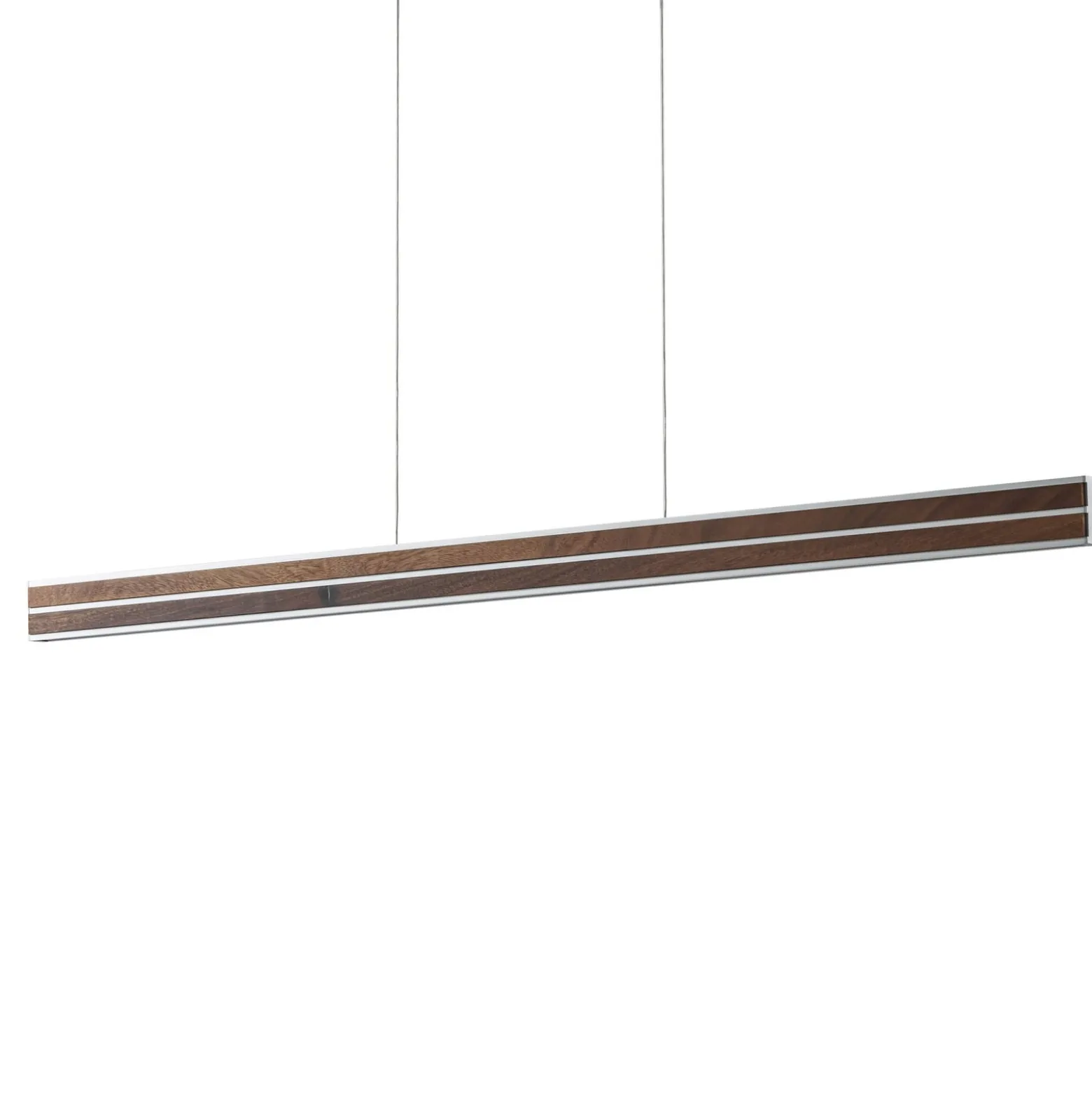 Quitani LED-riippuvalaisin Lisene, pähkinä/hopea, CCT 117 cm, himmennettävä