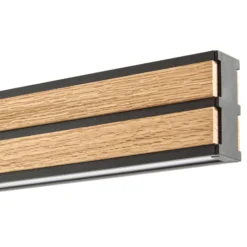 Quitani LED-riippuvalaisin Lisene, tammi/musta, CCT 117 cm, himmennettävä