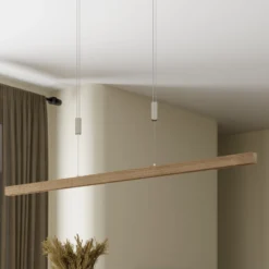 Quitani LED-riippuvalaisin Nora, luonnonvärinen tammi, pituus 118 cm