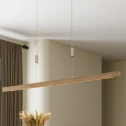 Quitani LED-riippuvalaisin Nora, luonnonvärinen tammi, pituus 118 cm