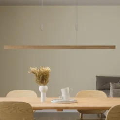 Quitani LED-riippuvalaisin Nora, luonnonvärinen tammi, pituus 118 cm
