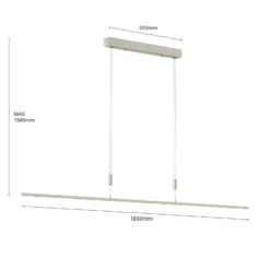 Quitani LED-riippuvalaisin Tolu, pituus 180 cm, himmennettävä