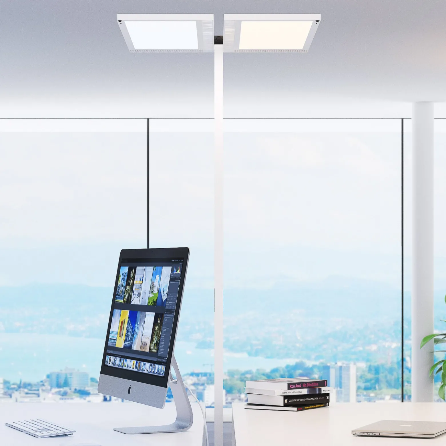 Regent Lighting Lightpad LED 2x jalka, keski hopea