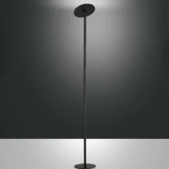 Regina LED-lattiavalaisin, musta, CCT, himmennettävä, korkeus 180 cm
