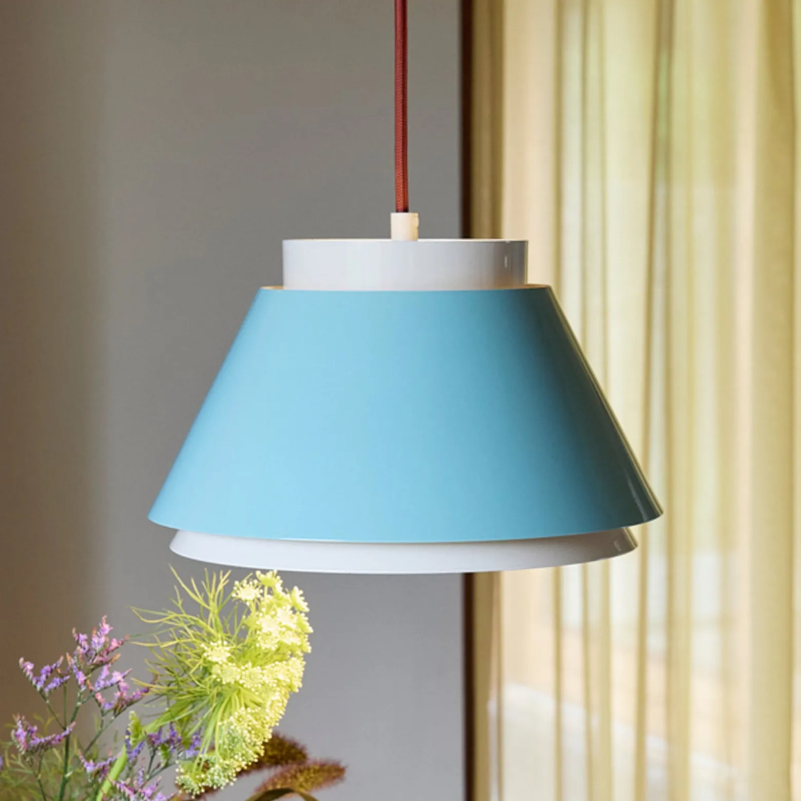 Remi-riippuvalo, sininen/beige, halkaisija 25 cm, metalli