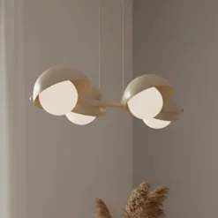 Riippuvalaisin Boom 4, beige, lasi/teräs, pituus 60 cm