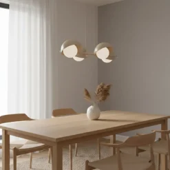 Riippuvalaisin Boom 4, beige, lasi/teräs, pituus 60 cm