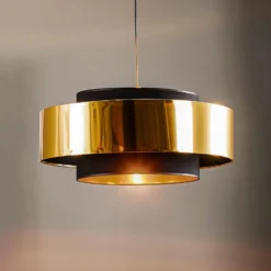 Riippuvalaisin Calisto, musta/kultainen Ø 50 cm 1-lamppuinen