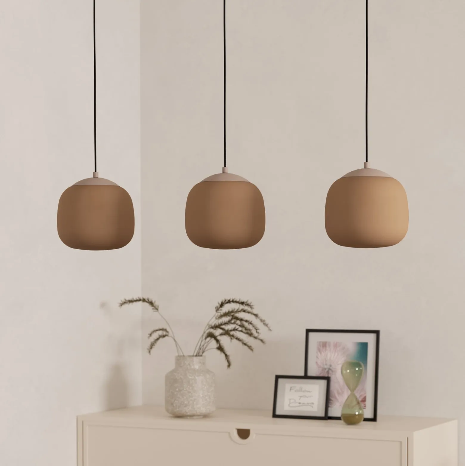 Riippuvalaisin Cominio taupe/hiekka, 3-lamppuinen