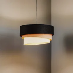 Riippuvalaisin Devon, musta/beige/ecru/kulta Ø45cm