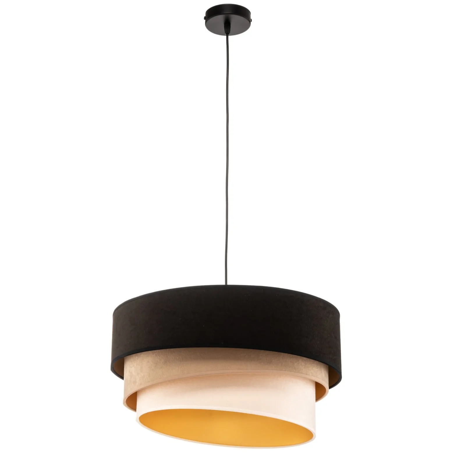 Riippuvalaisin Devon, musta/beige/ecru/kulta Ø45cm